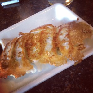 Pork Gyoza with a crispy crust