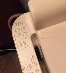 The control panel for the hi-tech toilet.