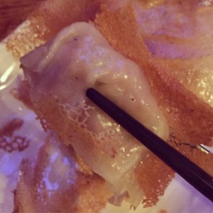 Pork gyoza with crispy batter