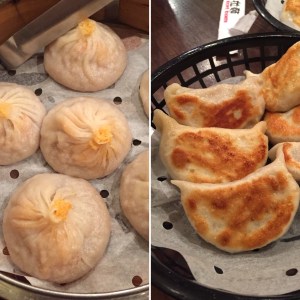 Steamed Crab and Pork Soup Dumplings and Pan Fried Pork Dumplings