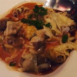 Szechuan Shrimp Dumplings in Chili Oil